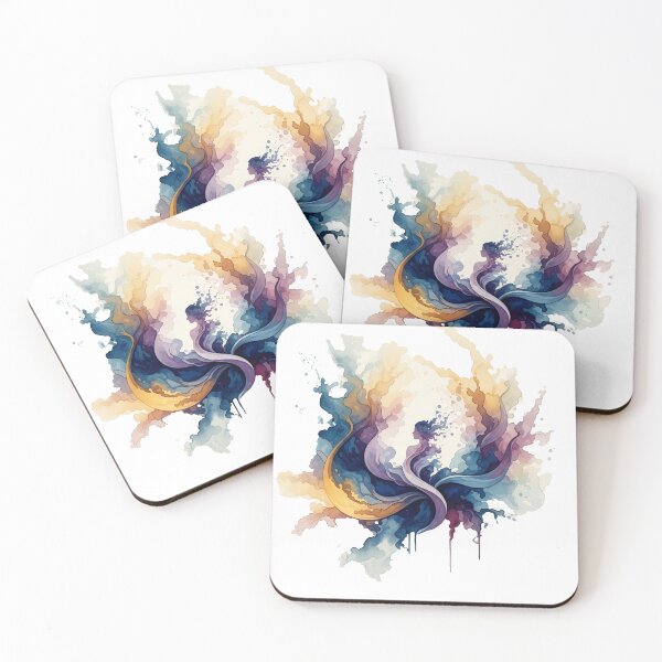 Item preview, Abstract Watercolor Woman with Flowing Forms designed and sold by InkNoColor.