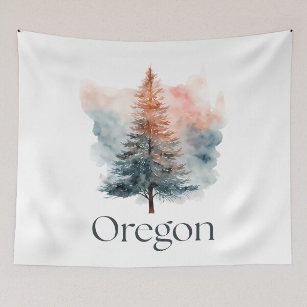 Item preview, Oregon - Watercolor Tree in the Shape of Oregon designed and sold by WigOutlet.