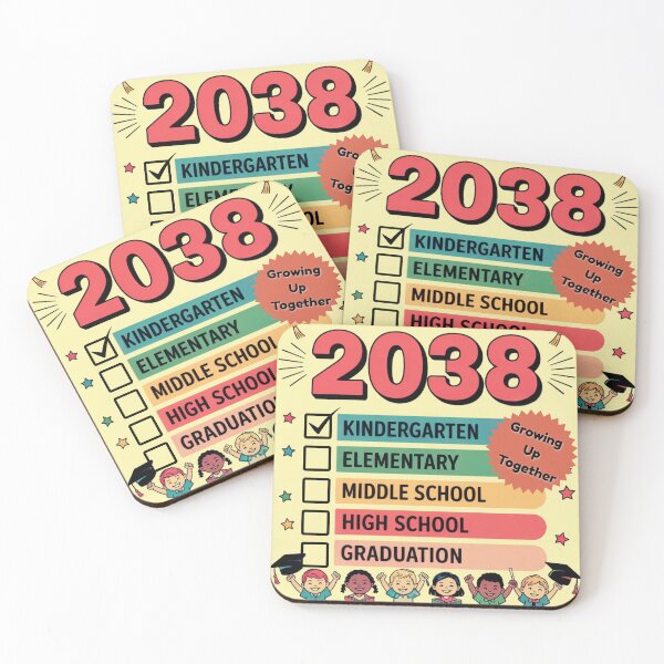 Item preview, Class of 2038 Kindergarten Checklist Shirt – Growing Up Together designed and sold by unclejohncorner.