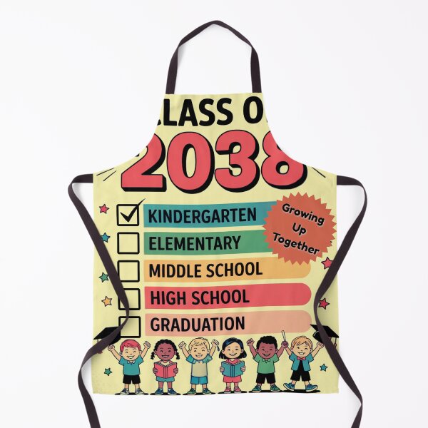 Item preview, Class of 2038 Kindergarten Checklist Shirt – Growing Up Together designed and sold by unclejohncorner.