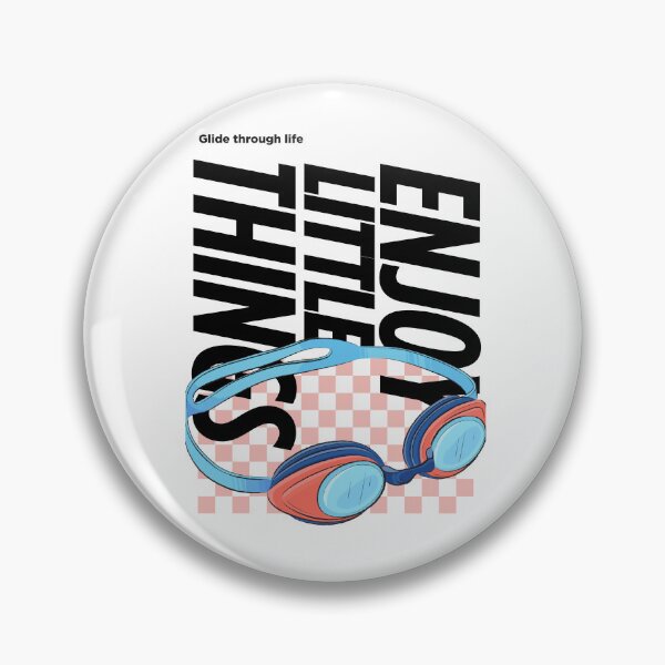 Item preview, Enjoy Little Things: Glide Through Life Swimmer Goggles Retro Style designed and sold by LaneLineThreads.