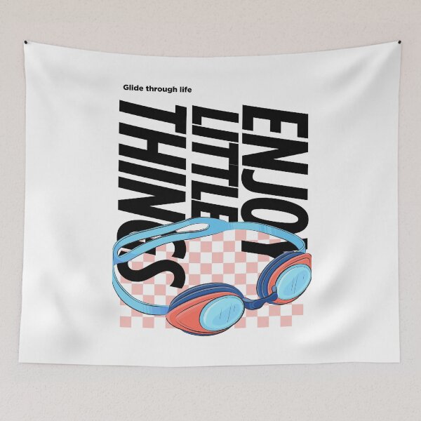 Item preview, Enjoy Little Things: Glide Through Life Swimmer Goggles Retro Style designed and sold by LaneLineThreads.