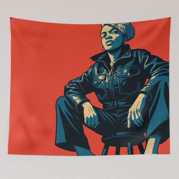 Item preview, Bold woman in leather jacket 2 – Vibrant Tropical Poster designed and sold by TedKentPhoto.