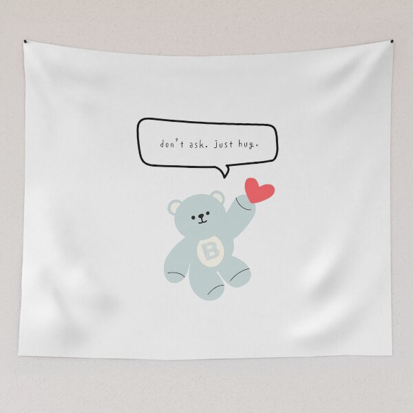 Item preview, Mono Bear Mood – Don’t Ask Just Hug (White / Transparent Background) designed and sold by mintmono-studio.