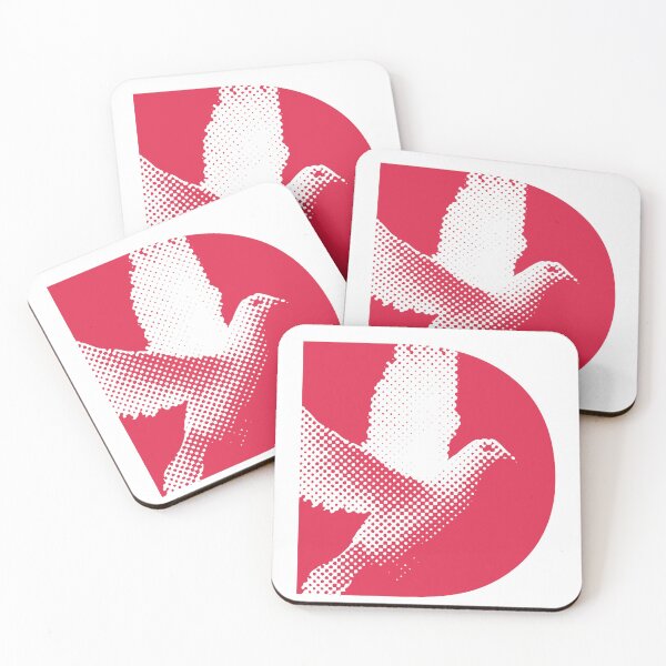 Item preview, Uppercase "D" in red color, white dove in the background meaning Peace designed and sold by keqchimerch.