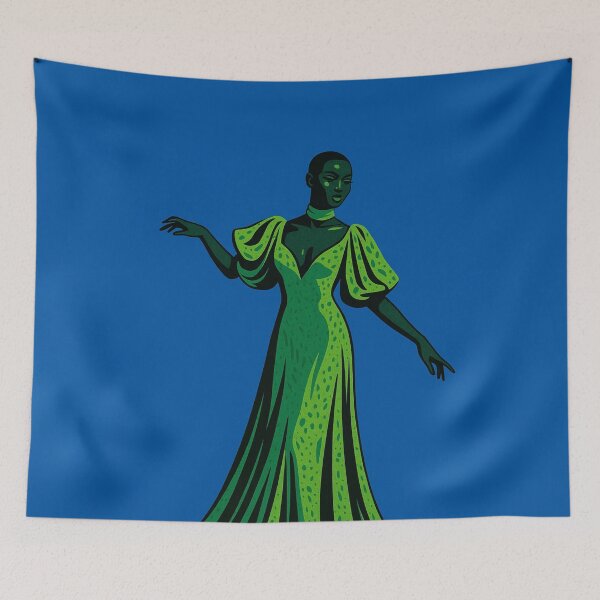 Item preview, Elegant woman in green dress – Vibrant Tropical Poster designed and sold by TedKentPhoto.