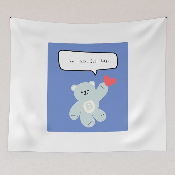 Item preview, Mono Bear Mood – Don’t Ask Just Hug (Purple Square) designed and sold by mintmono-studio.