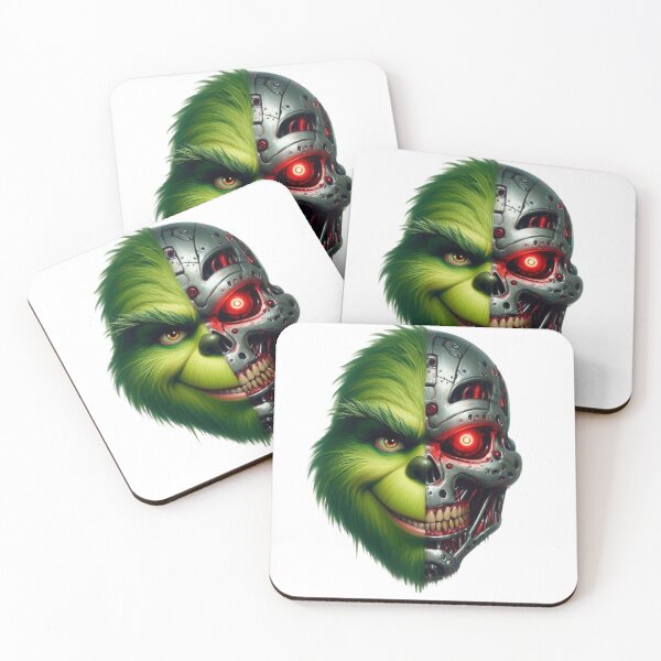 Item preview, Cyborg Grinch Grinning at You - Scary, Ugly, Robot, Half-Faced cyborg designed and sold by erkabees.
