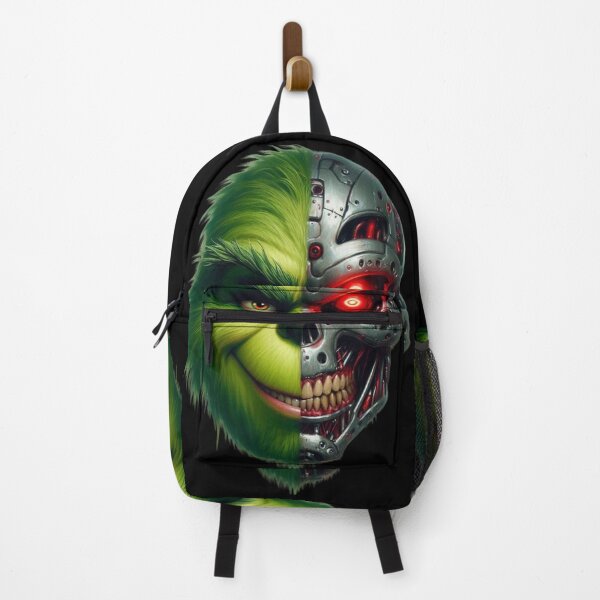 Item preview, Cyborg Grinch Grinning at You - Scary, Ugly, Robot, Half-Faced cyborg designed and sold by erkabees.