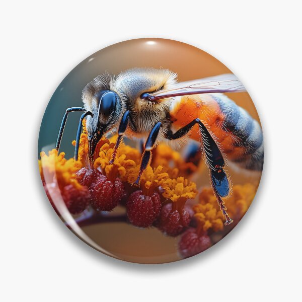 Item preview, Bee Pollinating on Wild Berries designed and sold by TheFullFantasy.