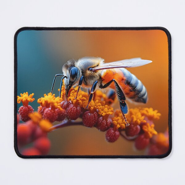Item preview, Bee Pollinating on Wild Berries designed and sold by TheFullFantasy.