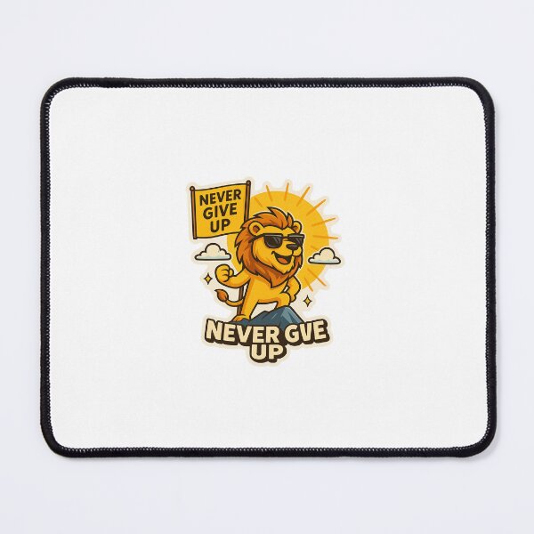 Item preview, Never Give Up – Motivational Lion Sticker designed and sold by Raja Kumar Das.