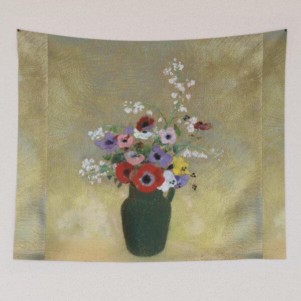 Item preview, HD Large Green Vase with Mixed Flowers, by Odilon Redon (1912) High Definition designed and sold by MINDTHECHERRY.
