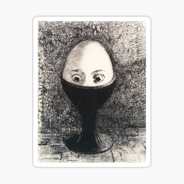 Vista previa del artículo con la obra «HD The Egg, de Odilon Redon (1885) High Definition», diseñado y vendido por MINDTHECHERRY.