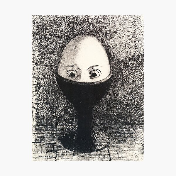 Vista previa del artículo con la obra «HD The Egg, de Odilon Redon (1885) High Definition», diseñado y vendido por MINDTHECHERRY.