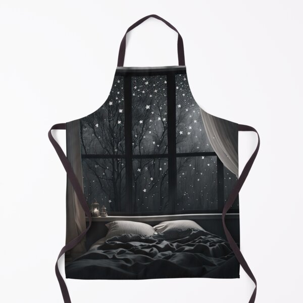 Item preview, Cozy Bedroom with Starry Night View Through Window designed and sold by PaintbrushPlace.