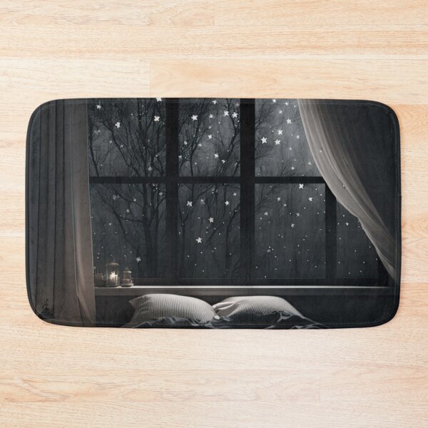 Item preview, Cozy Bedroom with Starry Night View Through Window designed and sold by PaintbrushPlace.