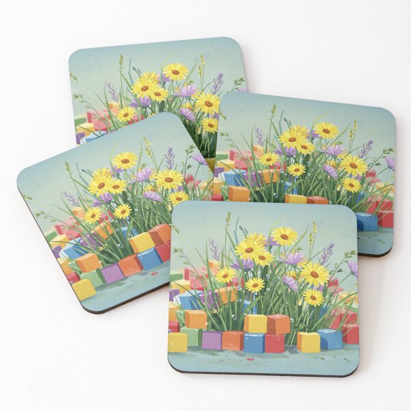 Item preview, Flowers and Colorful Blocks designed and sold by rowanlafolle.