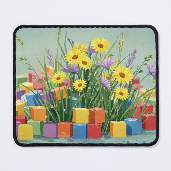 Item preview, Flowers and Colorful Blocks designed and sold by rowanlafolle.