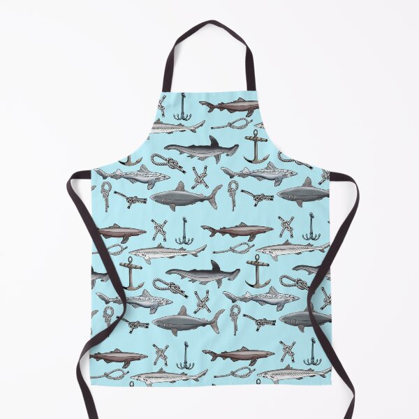 Item preview, Nautical Shark Swim on Light Blue designed and sold by missdebi27.
