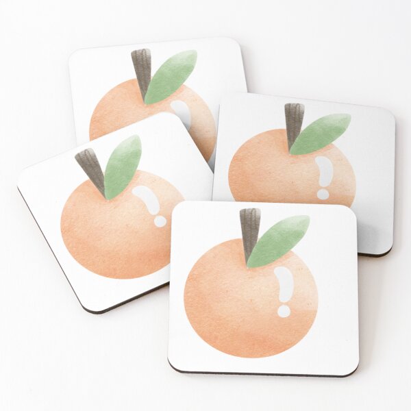 Item preview, Excited Watercolor Orange with Exclamation Mark – Cute Fruit Illustration designed and sold by inelistudio.