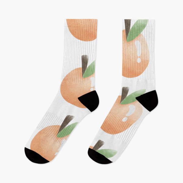 Item preview, Excited Watercolor Orange with Exclamation Mark – Cute Fruit Illustration designed and sold by inelistudio.