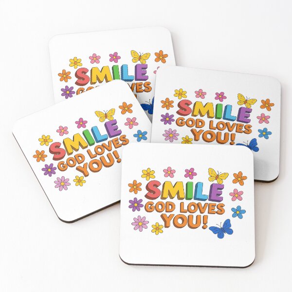 Item preview,  "SMILE GOD loves you!l" Christian Inspirational Design Template designed and sold by Inspire par Dieu.