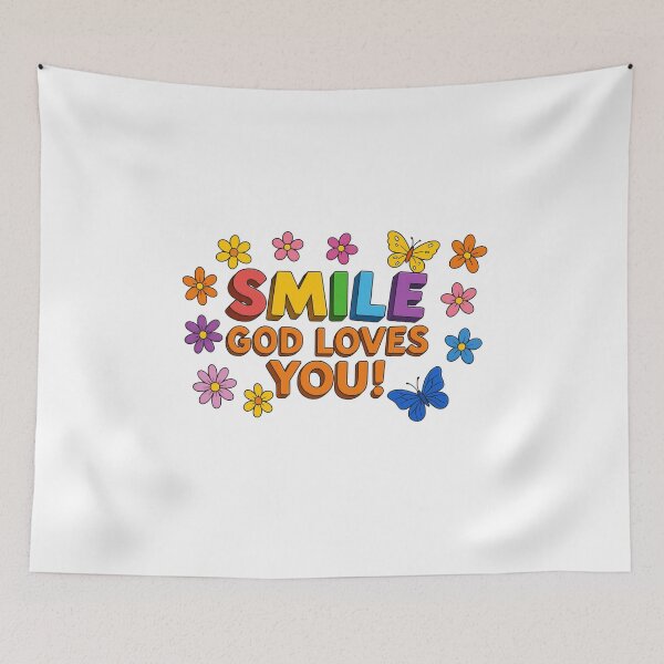 Item preview,  "SMILE GOD loves you!l" Christian Inspirational Design Template designed and sold by Inspire par Dieu.