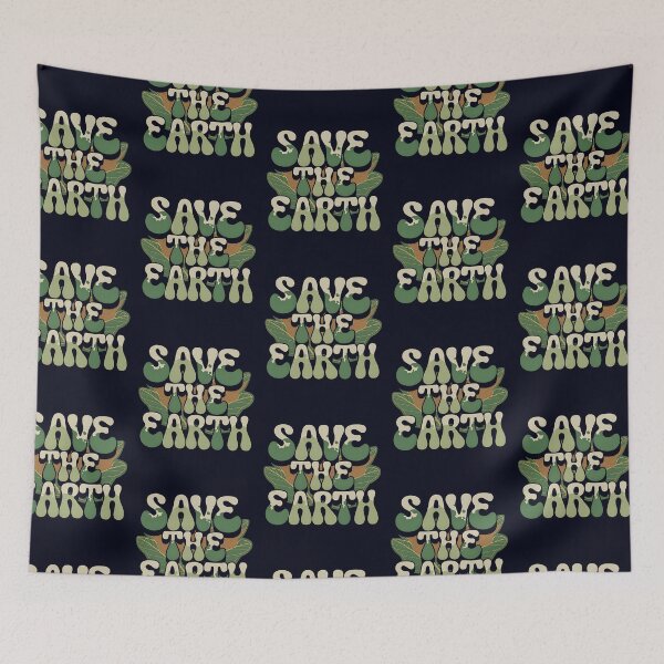 Item preview, Save the Earth – Retro Green Eco Message designed and sold by Taans-Creation.