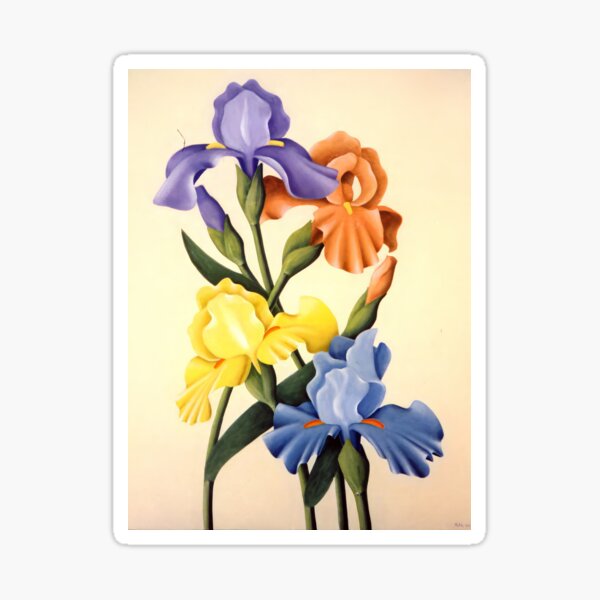 Item preview, Bold Irises – Colourful Floral Oil Painting by Avril Thomas designed and sold by AvrilThomasart.