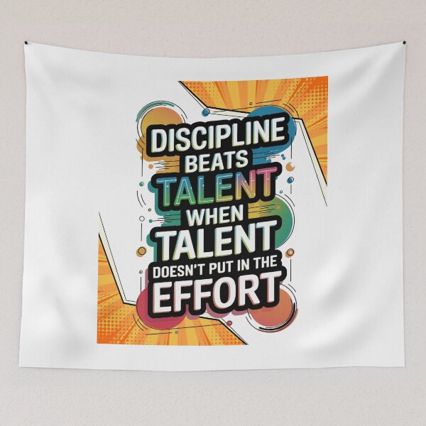 Item preview, Discipline vs. Talent – ​​Real Effort Quote designed and sold by Viva-Vibes504.