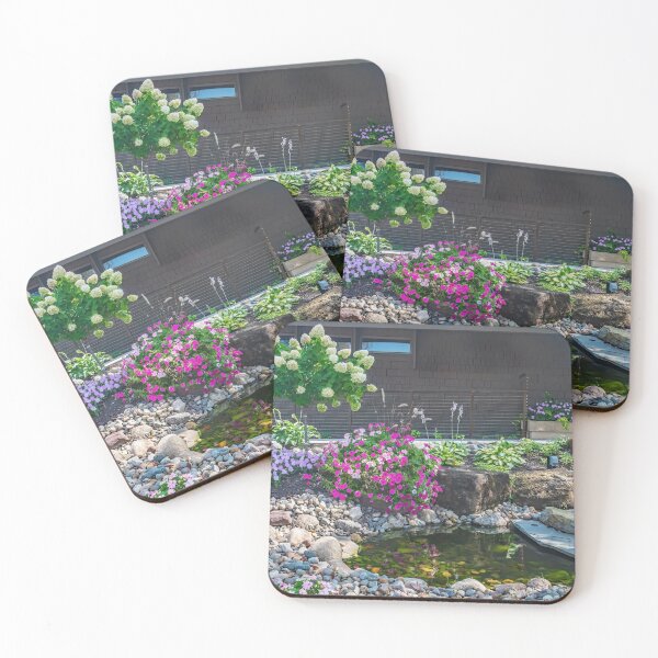 Item preview, Fish Pond Surrounded by Rocks and Flowers designed and sold by LINDA MCKUSICK.