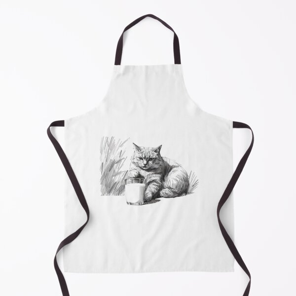 Item preview, Pencil drawing of a cat sleeping and drinking milk. designed and sold by SanchillShop.