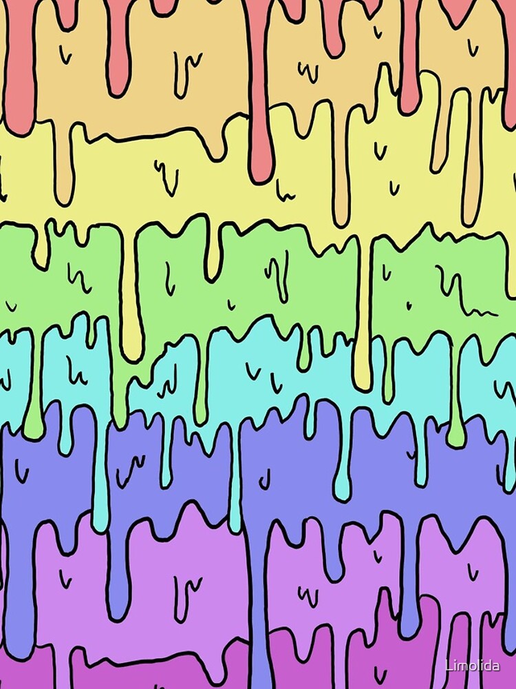 Pastel Kawaii Melting Rainbow Design by Limolida