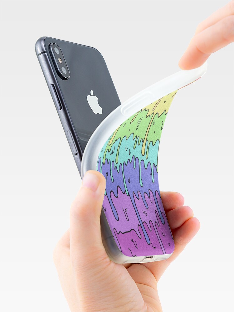 Alternate view of Pastel Kawaii Melting Rainbow Design iPhone Case & Cover
