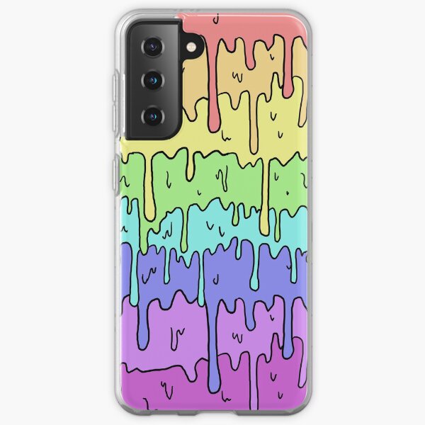 Pastel Kawaii Melting Rainbow Design Samsung Galaxy Soft Case
