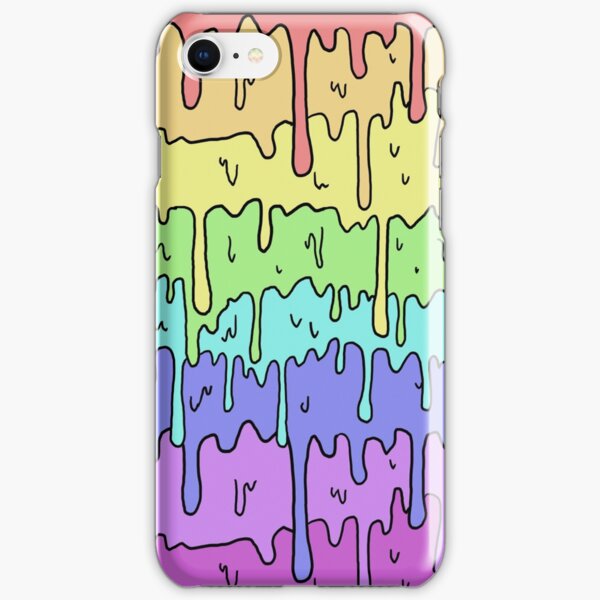 Pastel Kawaii Melting Rainbow Design iPhone Snap Case