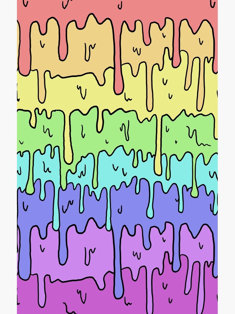 Pastel Kawaii Melting Rainbow Design by Limolida