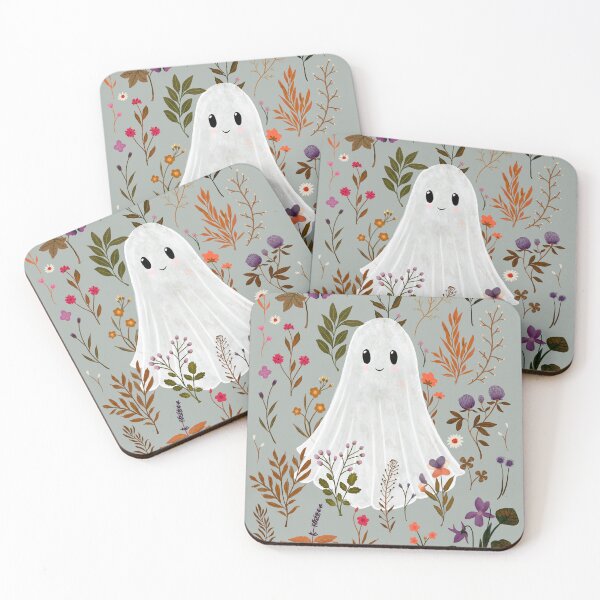 Item preview, Ghost Garden – grey - Autumn Spirit Design - Katherine Quinn designed and sold by Katherine Quinn Illustration.