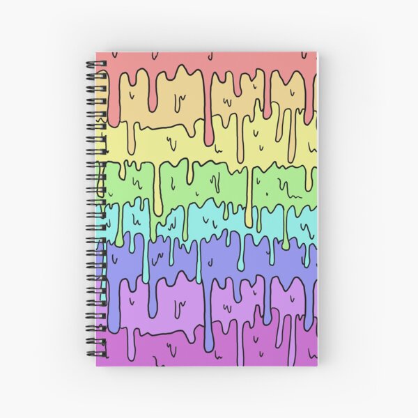 Pastel Kawaii Melting Rainbow Design Spiral Notebook