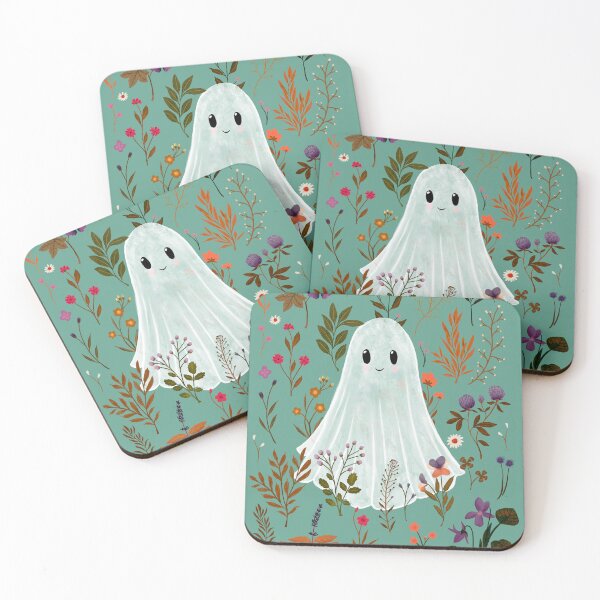 Item preview, Ghost Garden – Teal - Autumn Spirit Design - Katherine Quinn designed and sold by Katherine Quinn Illustration.