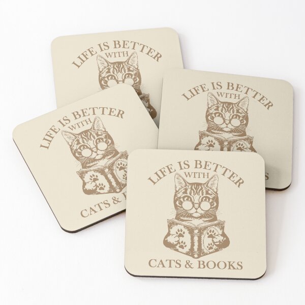 Item preview, Life Is Better With Cats Books Retro designed and sold by FlashCraft Design.