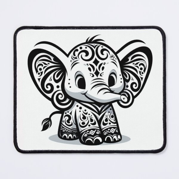 Item preview, baby elephant with mandala designed and sold by Dailyprintstyle.