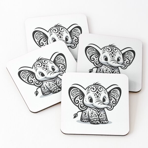 Item preview, baby elephant with mandala designed and sold by Dailyprintstyle.
