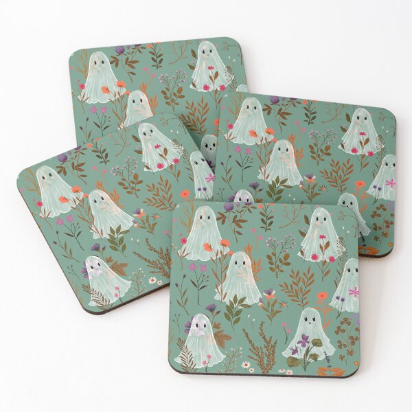 Item preview, Ghosts Garden - Autumn Spirit - Teal - Katherine Quinn designed and sold by Katherine Quinn Illustration.