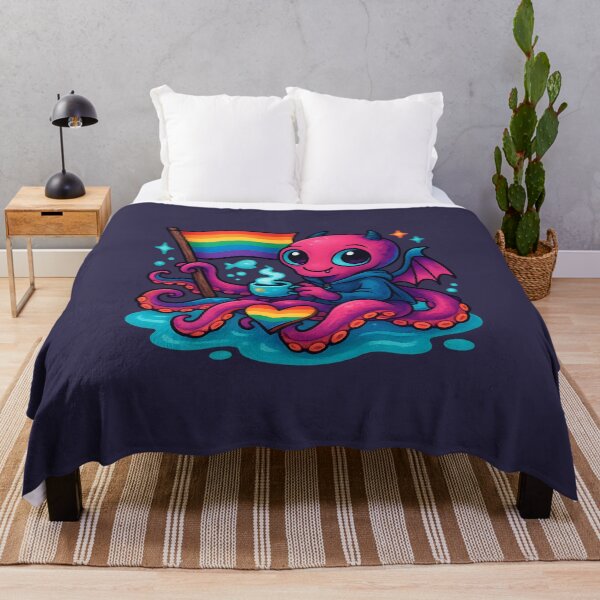Item preview, Pride Kraken with Rainbow Flag designed and sold by Ironicdoll.