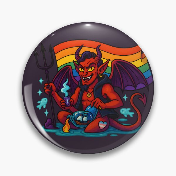 Item preview, Pride Devil with Trident and Flag designed and sold by Ironicdoll.