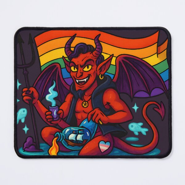 Item preview, Pride Devil with Trident and Flag designed and sold by Ironicdoll.