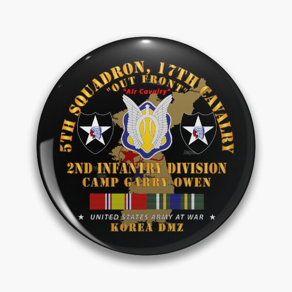 Artikelvorschau, Armee – 5. Schwadron, 17. Kavallerie – Camp Gary Owen – 2. ID mit Karte mit KOREA SVC entworfen und verkauft von Military Insignia Products.