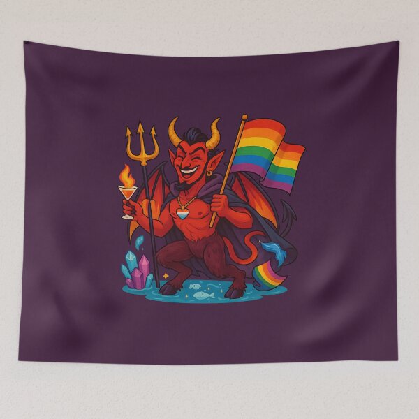 Item preview, Pride Devil with Trident and Cocktail designed and sold by Ironicdoll.